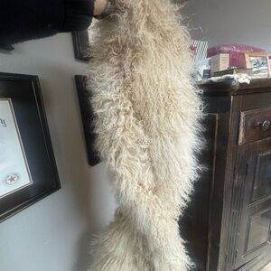 Angora Fur Cream Scarf